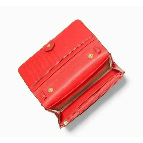 New Michael Kors Jet Set Travel Medium Phone Crossbody Leather Coral Reef - Picture 2 of 4